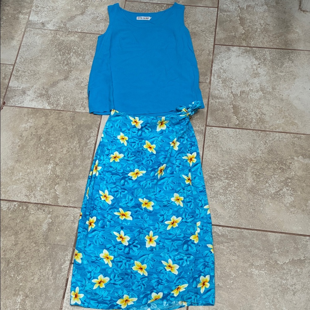 Jams World Aqua Blue Floral Maxi Set